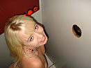 Bubbly Blonde in the Gloryhole booth