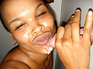Ebony Wife Gets Cum On Her Face